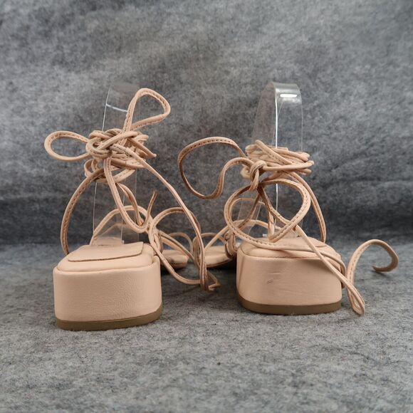 Jeffrey Campbell Shoes Womens 8 Sandals Fashion Ankle Wrap Strappy Agate Leather - Picture 6 of 14